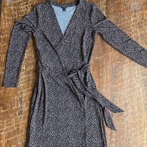 Ann Taylor Cheetah Print Wrap Midi Dress